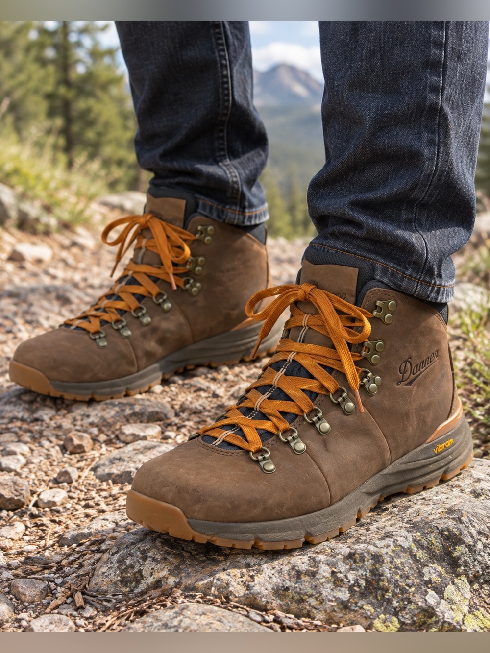 Danner Mountain 600 Leaf GTX Men’s 8.5 Brown Gore-Tex Vibram Hiking Boots